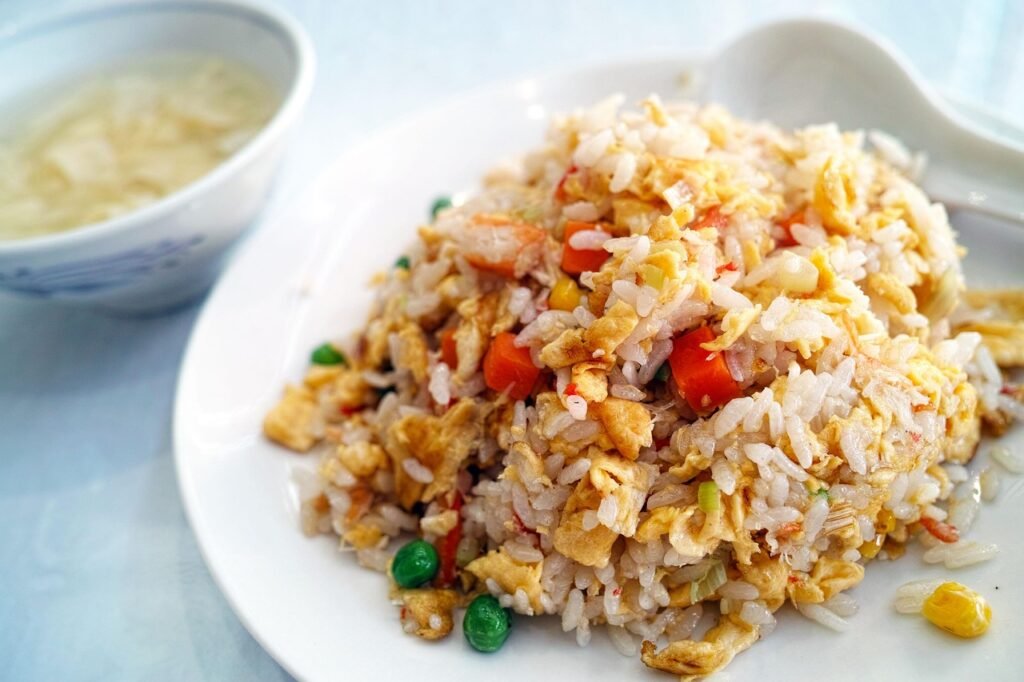 fried rice, chinese cuisine, food